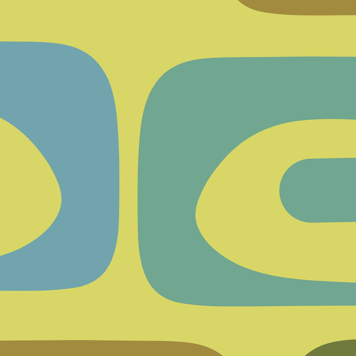 Mid Century Modern Retro Abstract Piquet Pattern in Guacamole Green and Blue Tones Coffee Mug Gallery Image 2