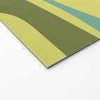 Mid Century Modern Retro Abstract Piquet Pattern in Guacamole Green and Blue Tones Welcome Mat Gallery Image 2