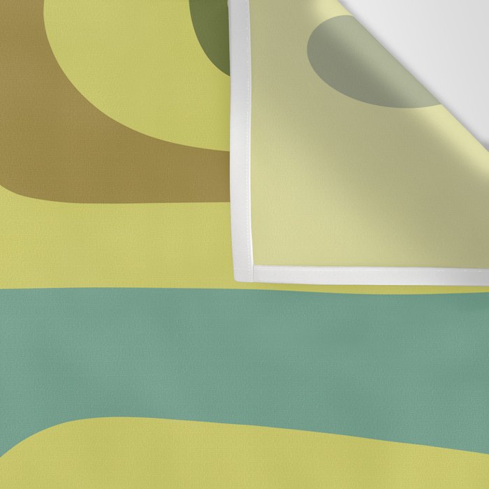 Mid Century Modern Retro Abstract Piquet Pattern in Guacamole Green and Blue Tones Wall Tapestry Gallery Image 3