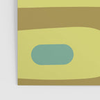 Mid Century Modern Retro Abstract Piquet Pattern in Guacamole Green and Blue Tones Poster Gallery Image 3