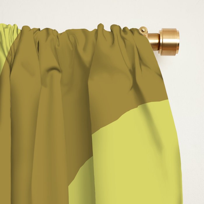 Mid Century Modern Retro Abstract Piquet Pattern in Guacamole Green and Blue Tones Window Curtain Gallery Image 2