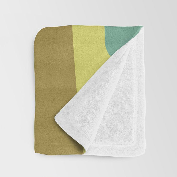 Mid Century Modern Retro Abstract Piquet Pattern in Guacamole Green and Blue Tones Throw Blanket Gallery Image 3