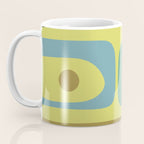 Mid Century Modern Retro Abstract Piquet Pattern in Guacamole Green and Blue Tones Coffee Mug Gallery Image 3