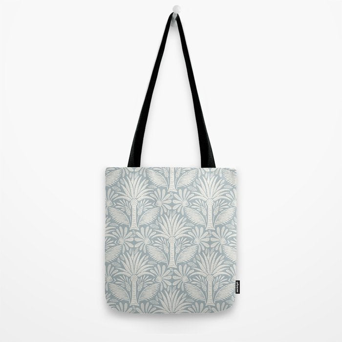 Palm Damask - Coastal Blue Tote Bag Gallery Image 2