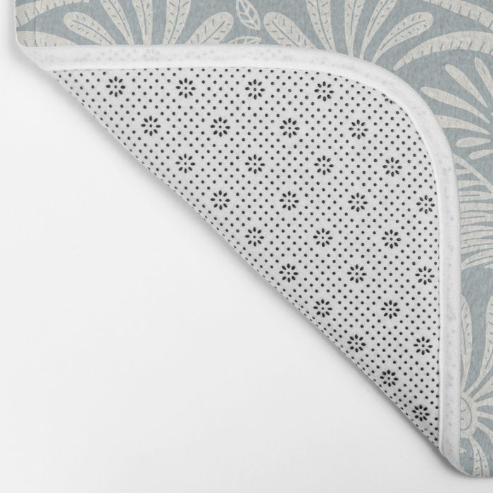 Palm Damask - Coastal Blue Bath Mat Gallery Image 2