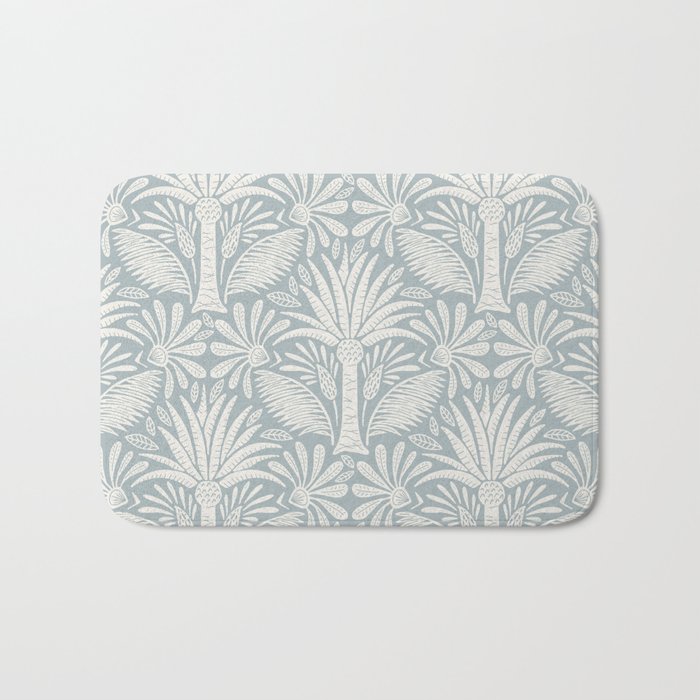 Palm Damask - Coastal Blue Bath Mat Gallery Image 1