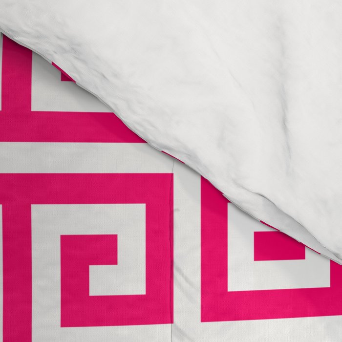 Hot Pink and White Greek Key Pattern Comforter Gallery Image 4
