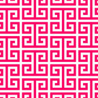 Hot Pink and White Greek Key Pattern Coffee Mug Gallery Image 2