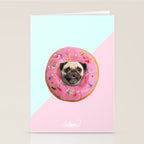 Pug Strawberry Donut Stationery Card Gallery Image 2