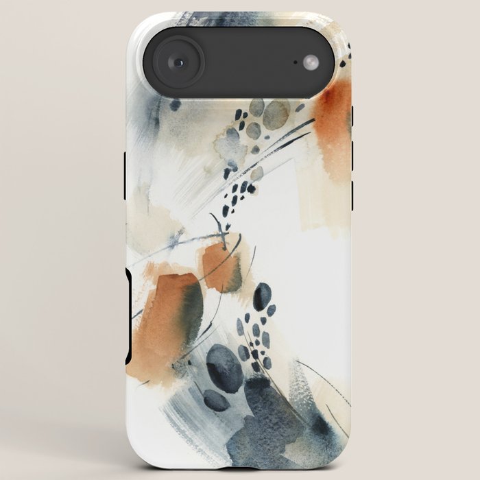 Abstract in blue and terracotta iPhone Case Gallery Image 6