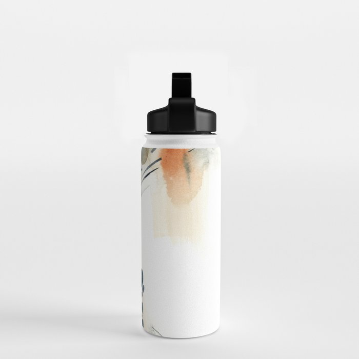 Abstract in blue and terracotta Water Bottle Gallery Image 2