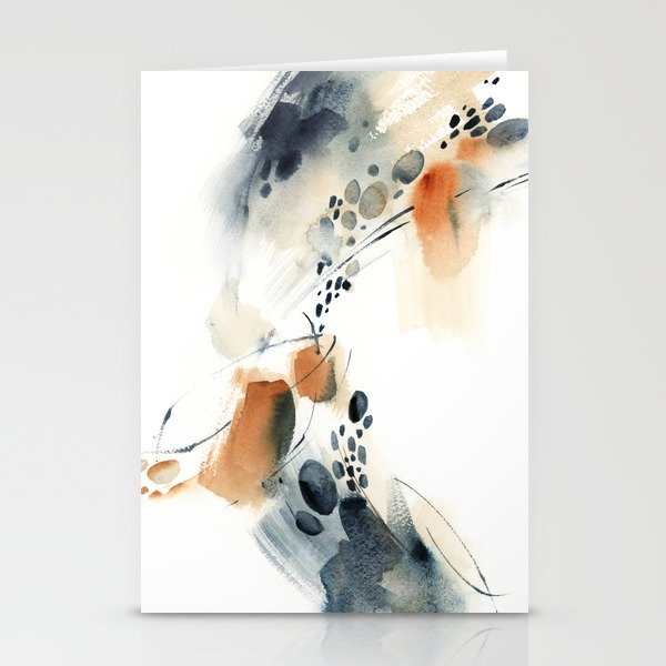 Abstract in blue and terracotta Stationery Card Gallery Image 1