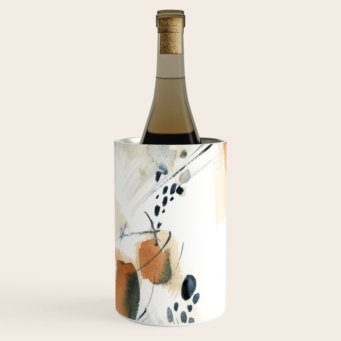 Abstract in blue and terracotta Wine Chiller Gallery Image 1