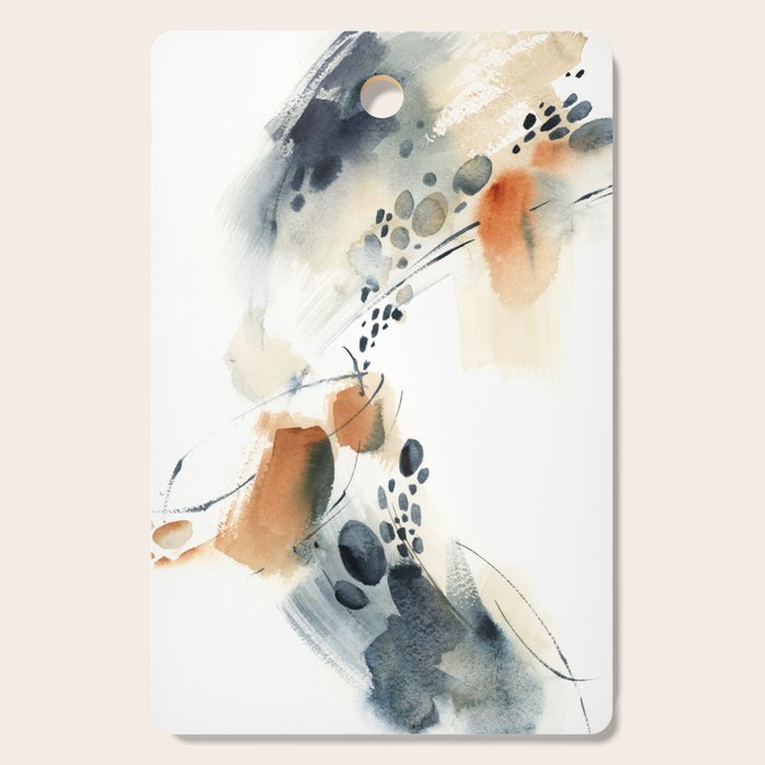 Abstract in blue and terracotta Cutting Board Gallery Image 1