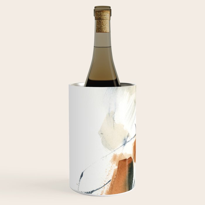 Abstract in blue and terracotta Wine Chiller Gallery Image 2