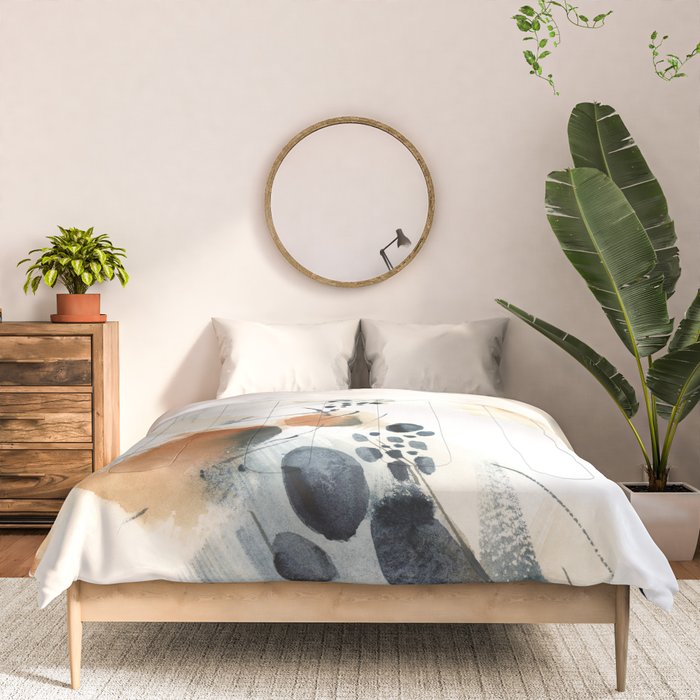 Abstract in blue and terracotta Comforter Gallery Image 3