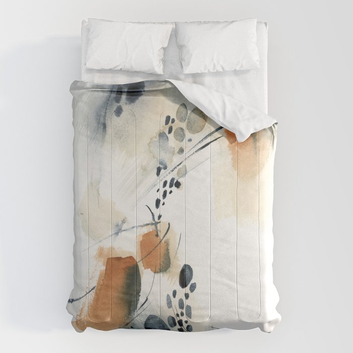 Abstract in blue and terracotta Comforter Gallery Image 1