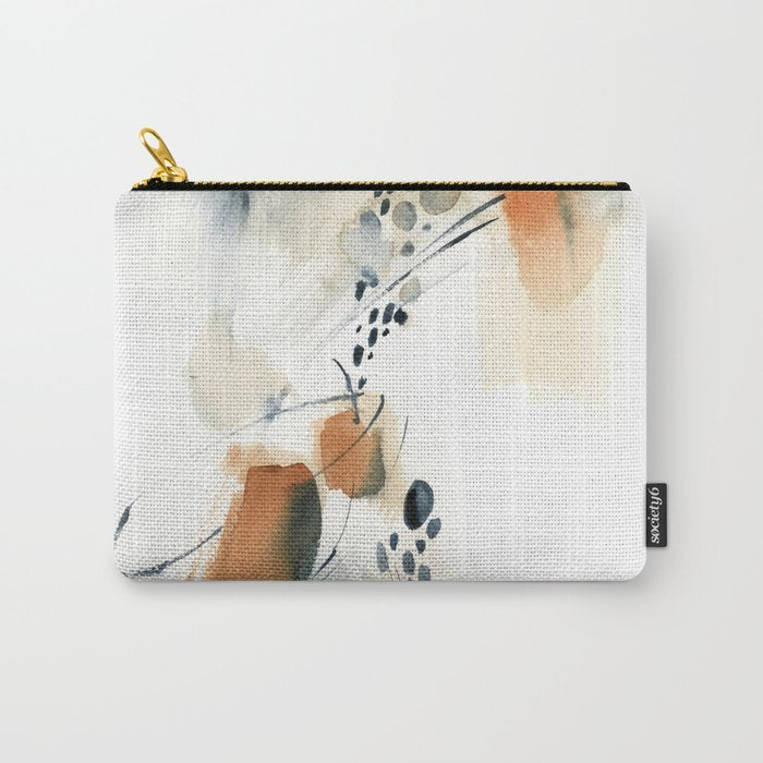 Abstract in blue and terracotta Carry All Pouch Gallery Image 1