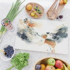 Abstract in blue and terracotta Cutting Board Gallery Image 2