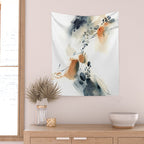 Abstract in blue and terracotta Wall Tapestry Gallery Image 2