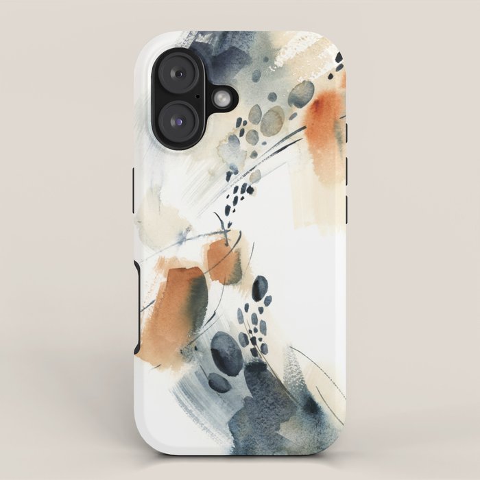 Abstract in blue and terracotta iPhone Case Gallery Image 1
