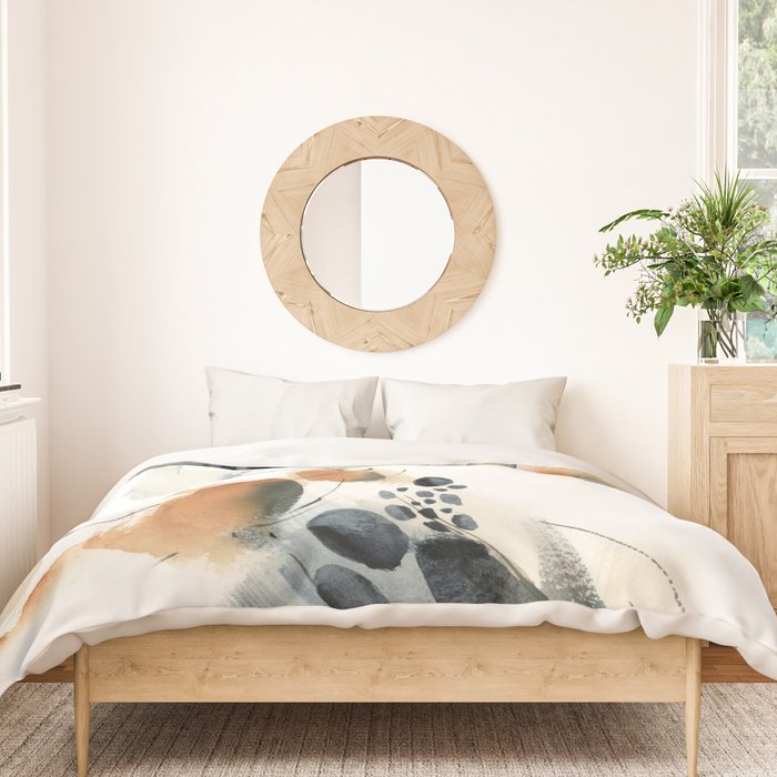 Abstract in blue and terracotta Duvet Cover Gallery Image 3