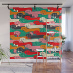 dachshund pattern- happy dogs Wall Mural Gallery Image 1