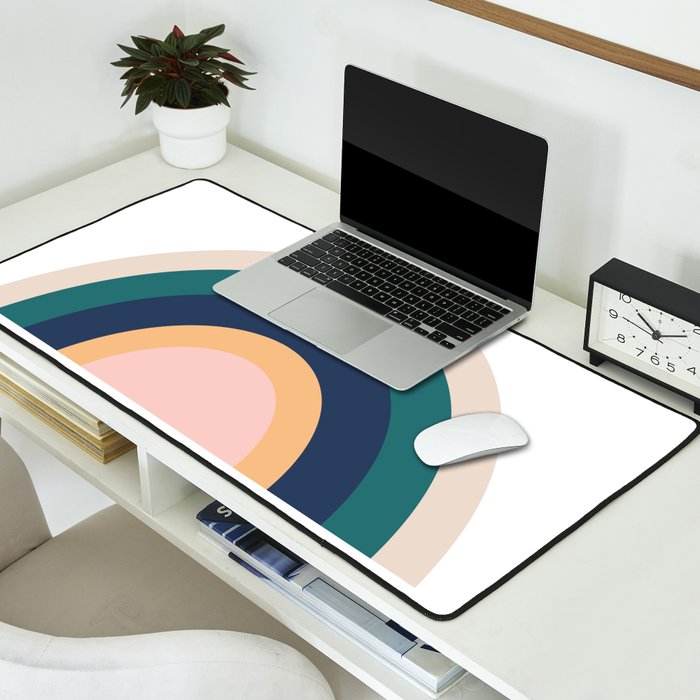 Triple Rainbow in Green Desk Mat Gallery Image 2