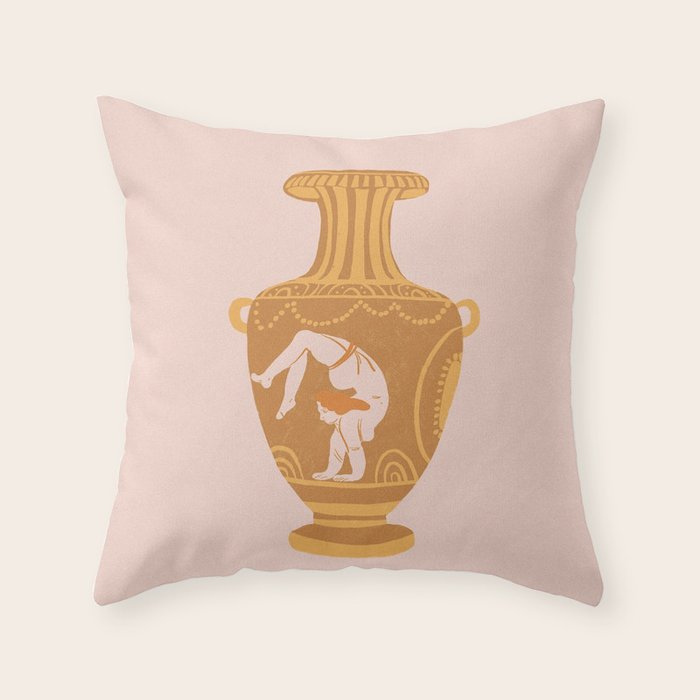 Ancient yoga vase Throw Pillow Gallery Image 6