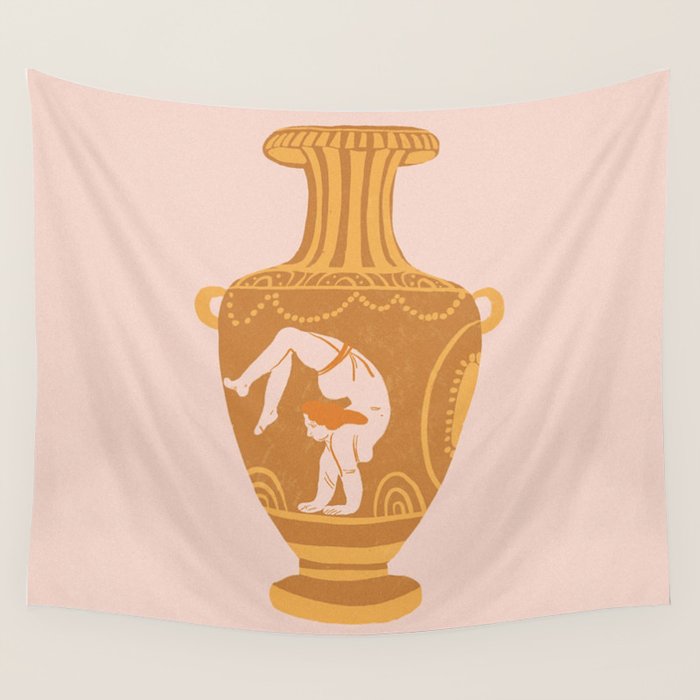 Ancient yoga vase Wall Tapestry Gallery Image 4