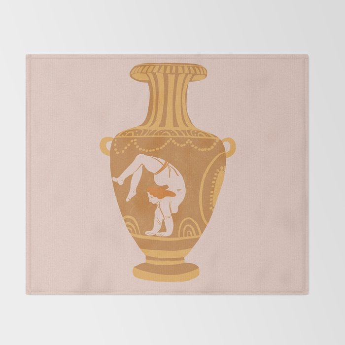 Ancient yoga vase Throw Blanket Gallery Image 2