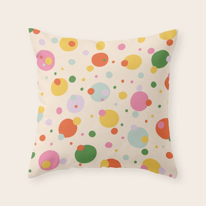Floating circles Throw Pillow Gallery Image 1