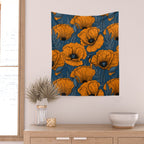 Orange poppies Wall Tapestry Gallery Image 2