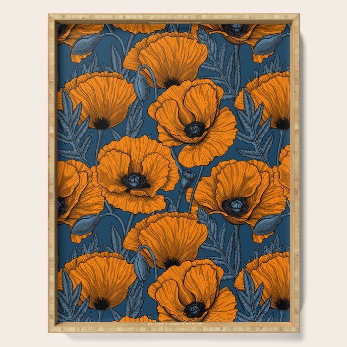 Orange poppies Serving Tray Gallery Image 1