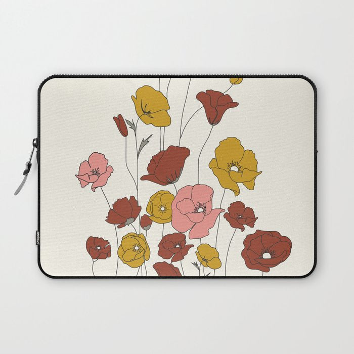 Colorful Poppy Flowers Laptop Sleeve Gallery Image 1