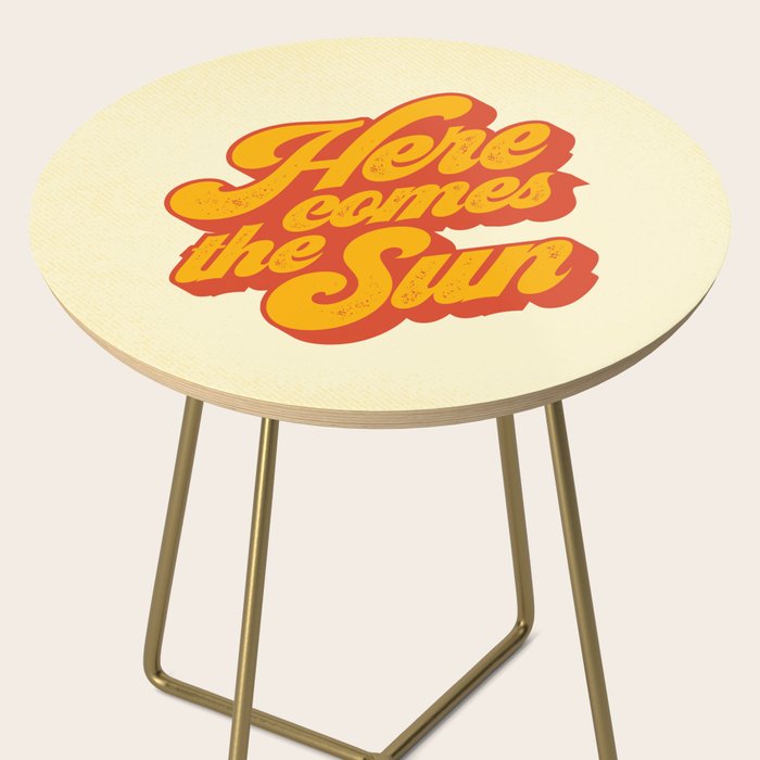 Here Comes The Sun | Retro 70s Typography Side Table Gallery Image 2