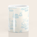 Blue Bookish Reading Chair Bookshelves Teacup Bookworm Toile de Jouy Coffee Mug Gallery Image 4