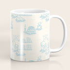 Blue Bookish Reading Chair Bookshelves Teacup Bookworm Toile de Jouy Coffee Mug Gallery Image 1