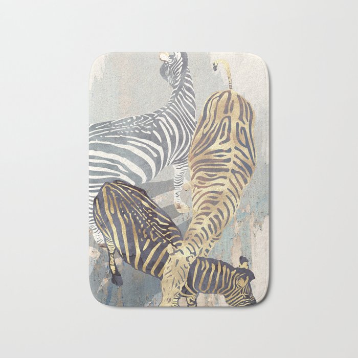 Metallic Zebras Bath Mat Gallery Image 1
