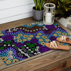 Authentic Aboriginal Art - Untitled Outdoor Rug Gallery Image 2