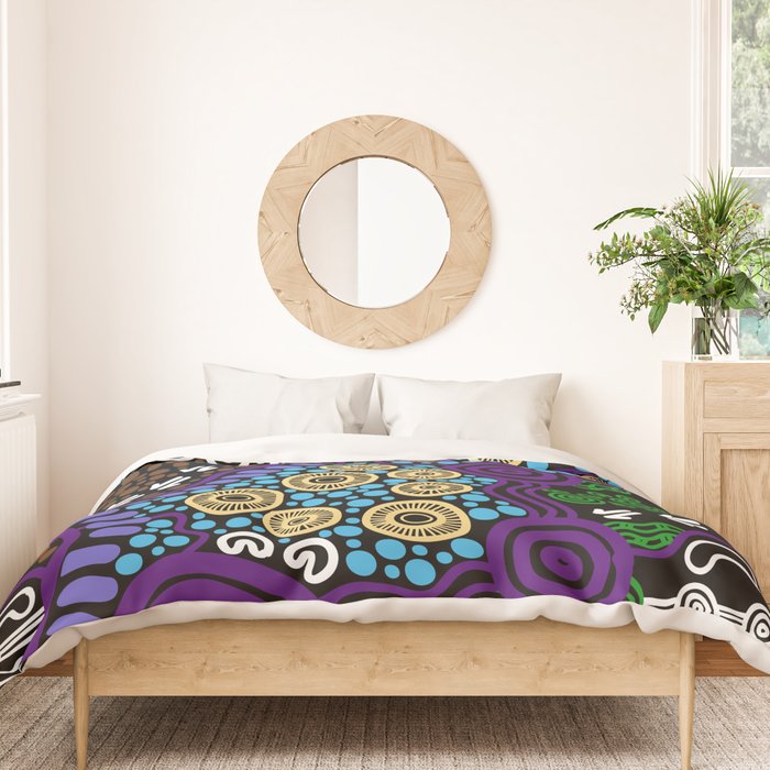 Authentic Aboriginal Art - Untitled Duvet Cover Gallery Image 3