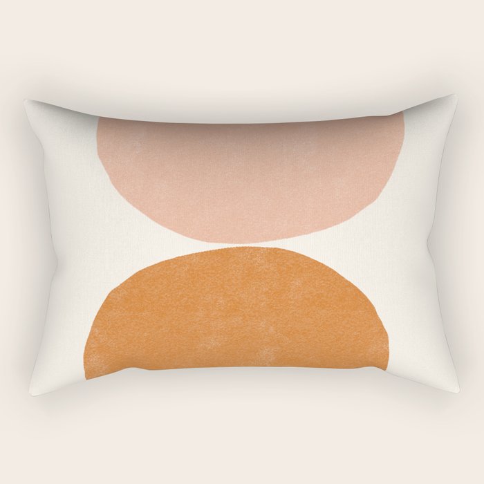 Terracotta Mid Century Modern Abstract Rectangular Pillow Gallery Image 1