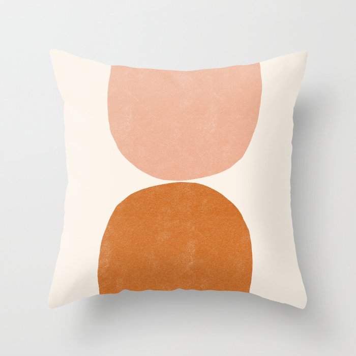 Terracotta Mid Century Modern Abstract Throw Pillow Gallery Image 6