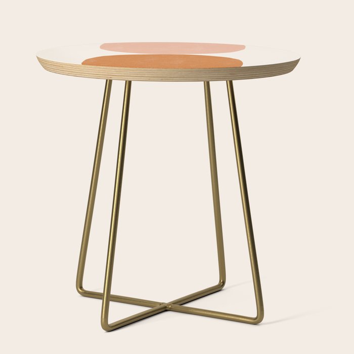 Terracotta Mid Century Modern Abstract Side Table