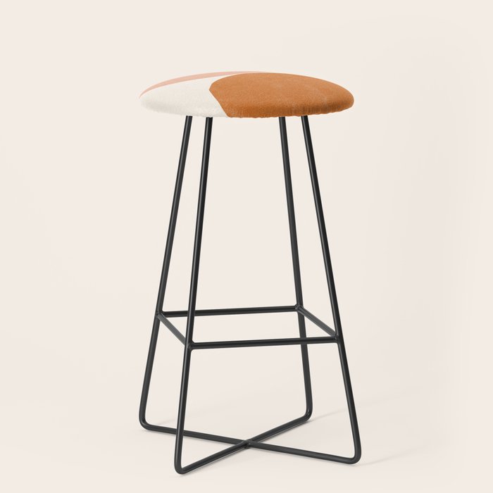 Terracotta Mid Century Modern Abstract Stool