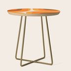 70s Retro Groove Minimalist Mid Century Modern Abstract in 1970s Brown and Orange Side Table Gallery Image 1