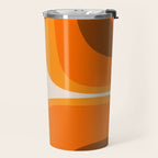 70s Retro Groove Minimalist Mid Century Modern Abstract in 1970s Brown and Orange Travel Mug Gallery Image 2