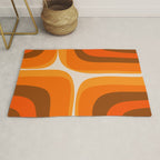 70s Retro Groove Minimalist Mid Century Modern Abstract in 1970s Brown and Orange Rug Gallery Image 1