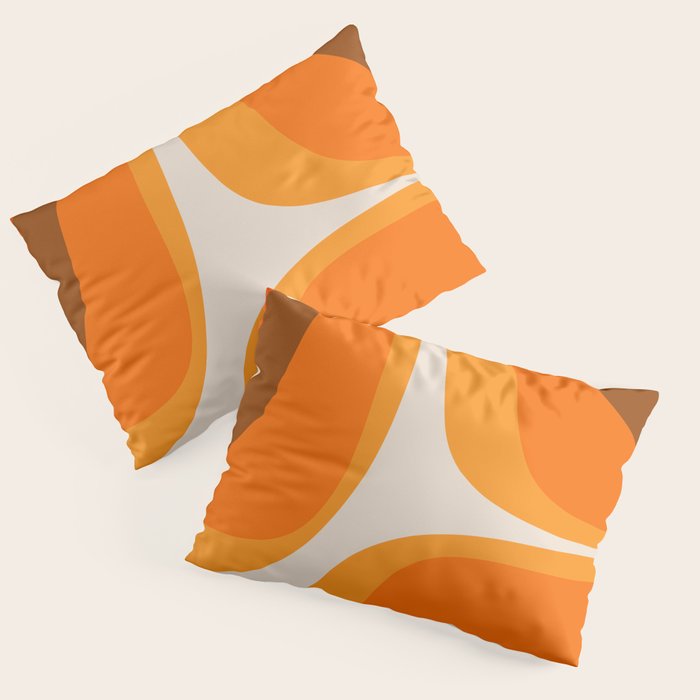 70s Retro Groove Minimalist Mid Century Modern Abstract in 1970s Brown and Orange Pillow Sham Gallery Image 3