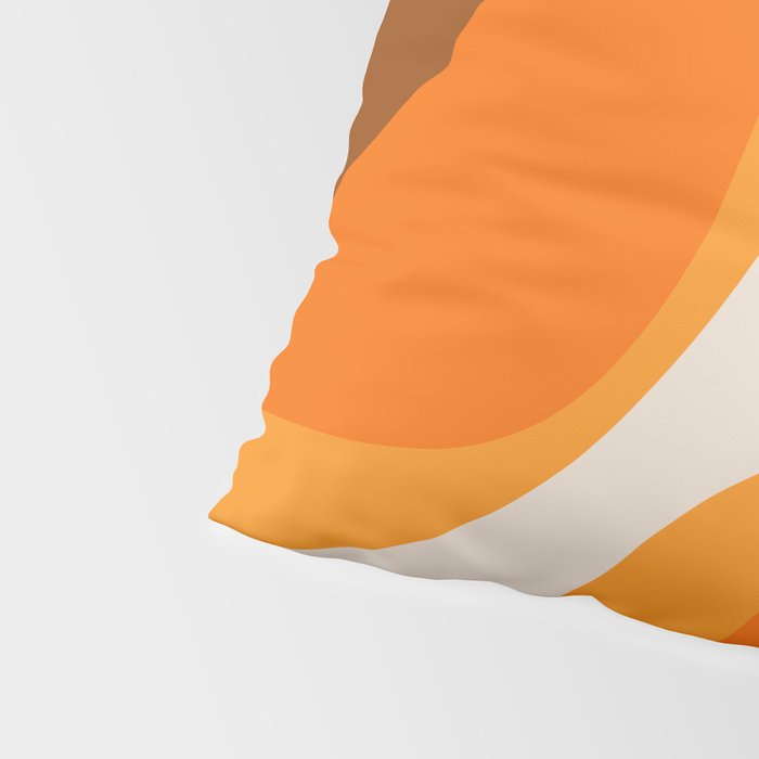 70s Retro Groove Minimalist Mid Century Modern Abstract in 1970s Brown and Orange Pillow Sham Gallery Image 4